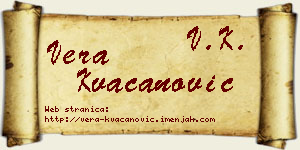 Vera Kvačanović vizit kartica